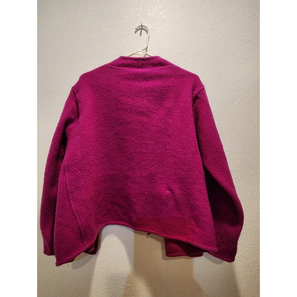 Eileen Fisher Petite Wool Jacket Pink‎ PS Lambswool Open Front Cardigan